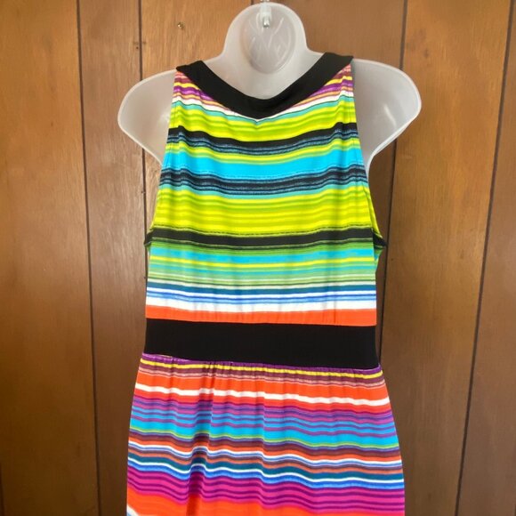 New Directions Dress Womens Petite PXL Maxi Sleeveless Multicolor Striped Boho - Picture 6 of 13